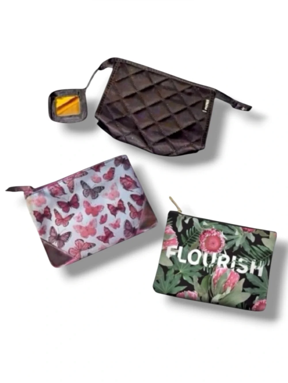 BUNDLE DEAL: 3-Piece Stylish Cosmetic Bag Set (NWOT/EUC)